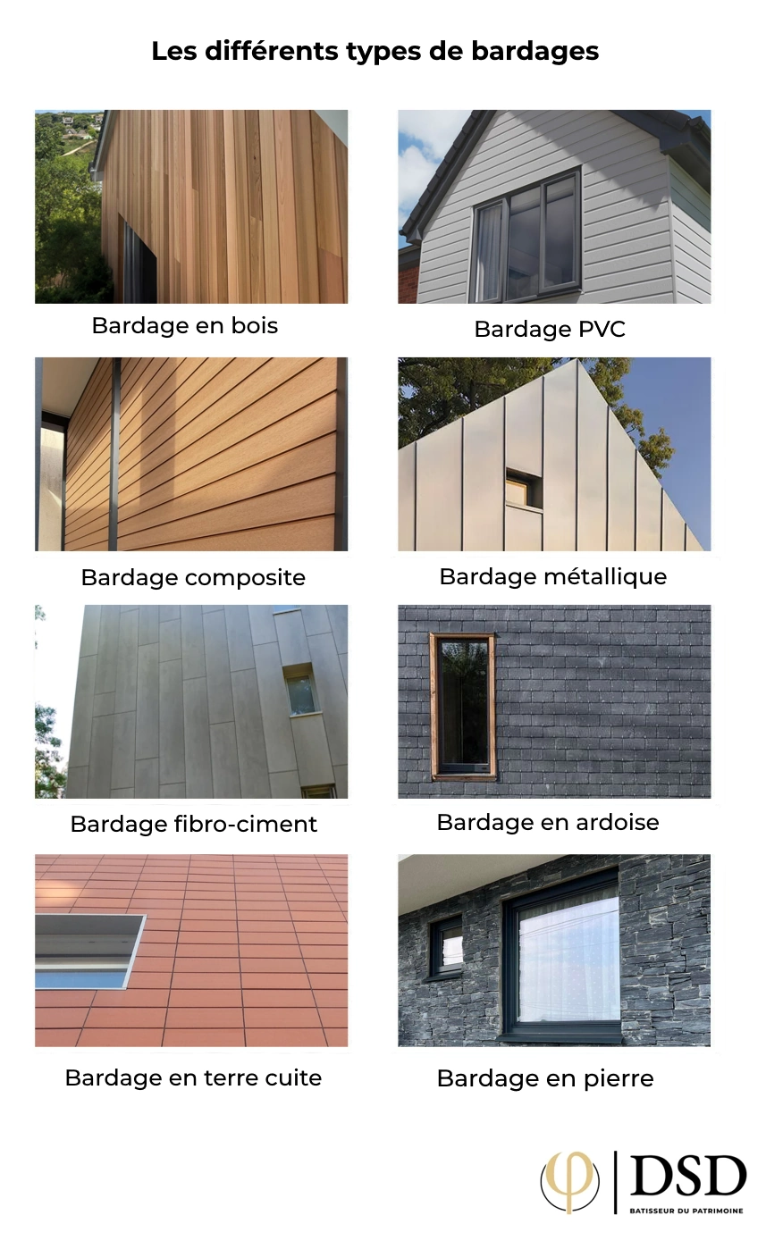 Les différents types de bardage