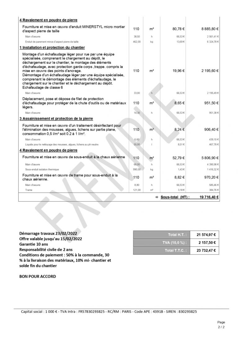 Prix d'un ravalement au m2 tarifs vérifiés