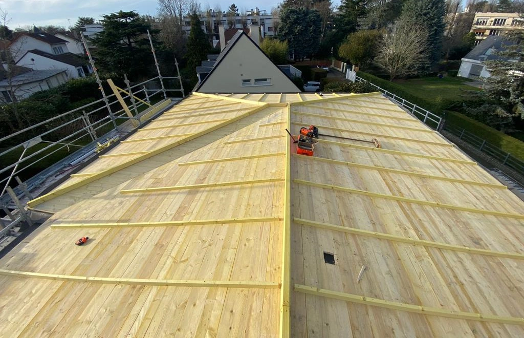 Platelage toiture en zinc