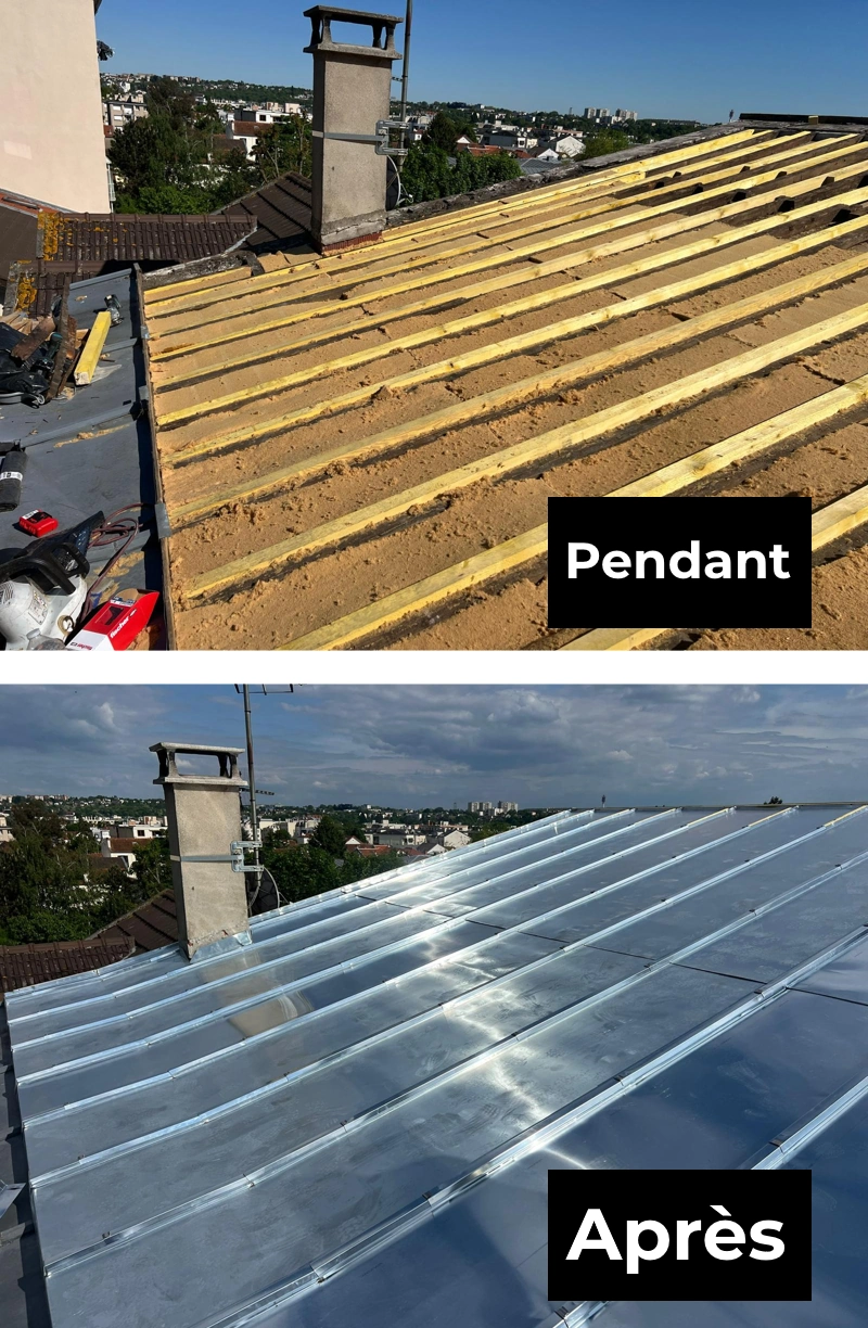 Couvreur à Le Perreux-sur-Marne (94170) Couvreur Le Perreux sur Marne avant après