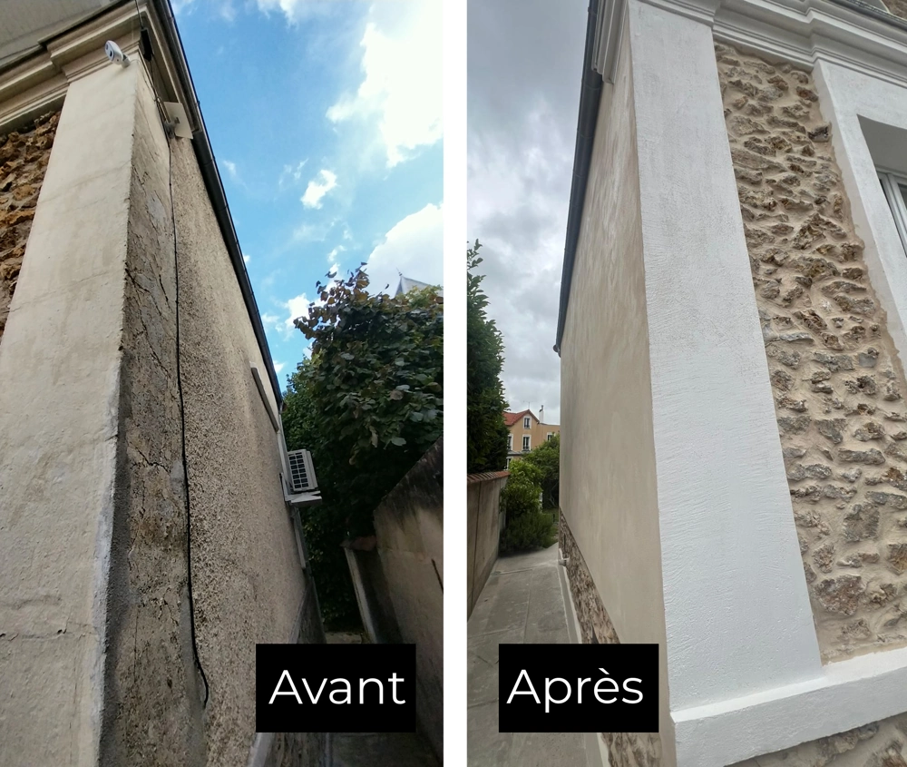 Ravalement de façade à Rosny-sous-Bois (93110) Ravalement Rosny sous Bois avant après