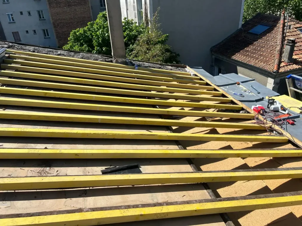 pose zinc sur tasseaux 94170