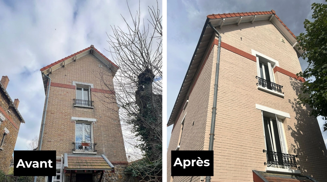 Ravalement de façade à Clamart (92140) Ravalement exterieur brique Clamart 92