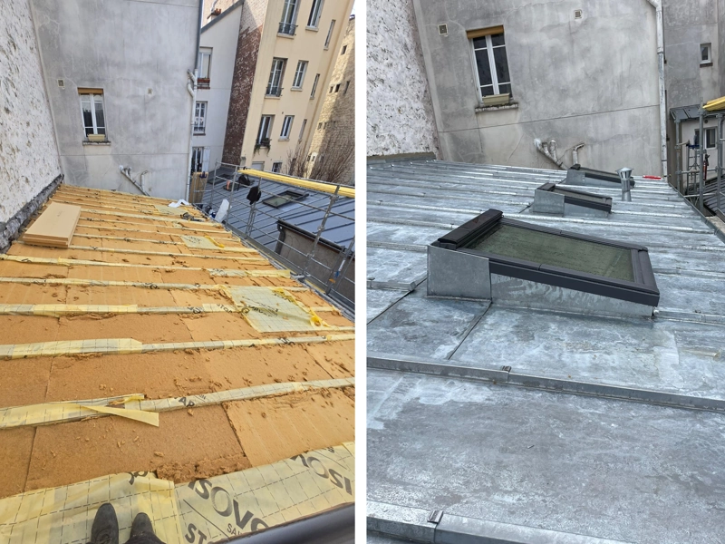 Chaleur toit en zinc