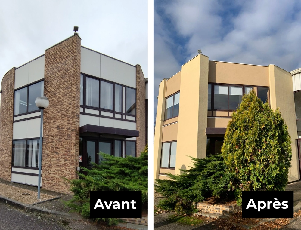Ravalement de façade à Épône (78680) Isolation thermique exterieur Epone 78 avant apres