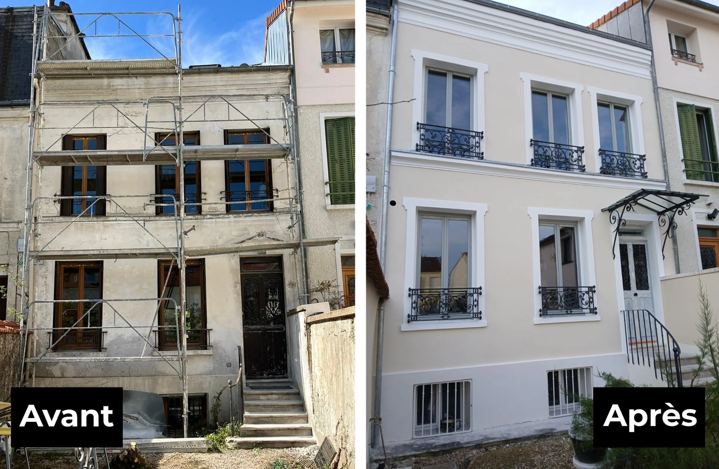 Ravalement de façade à Montreuil (93100) Rénovation de façade à Montreuil