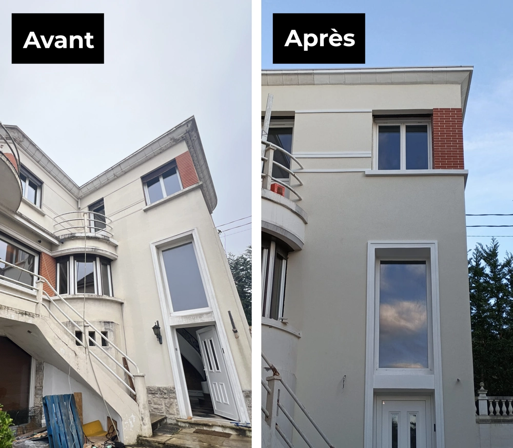 Ravalement de façade à Chennevieres-sur-Marne (94430) Ravalement maison architecte Val de Marne