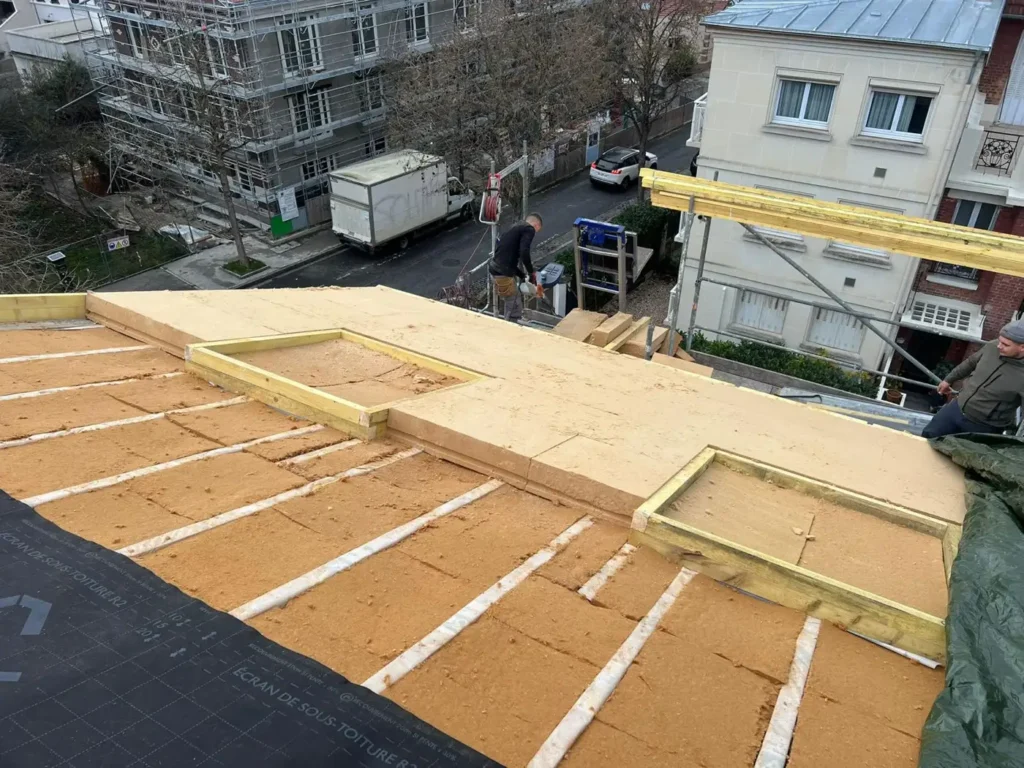 Renovation toiture chantier sarking 93