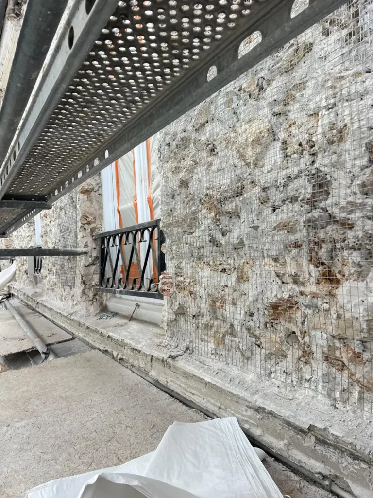 chantier facade enduit traditionnel yvelines