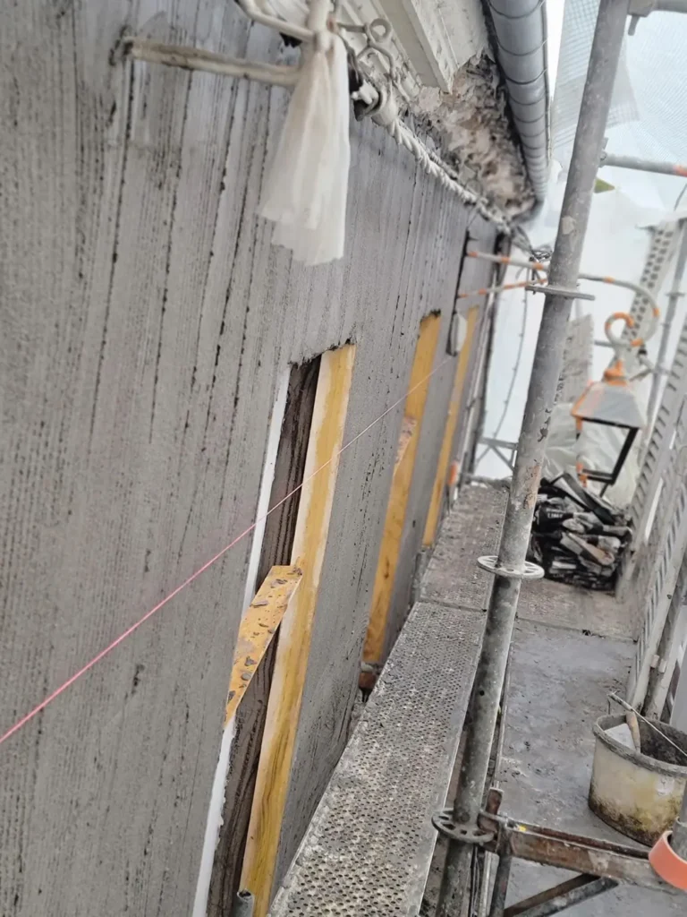 chantier facade ravalement pans bois 78