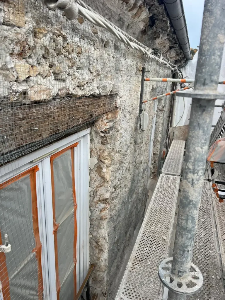 chantier facade renovation colombages 78