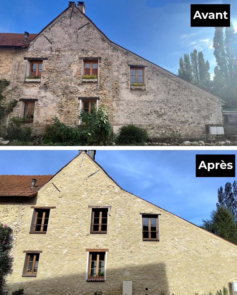 Ravalement de façade à Bailly : avant/après
