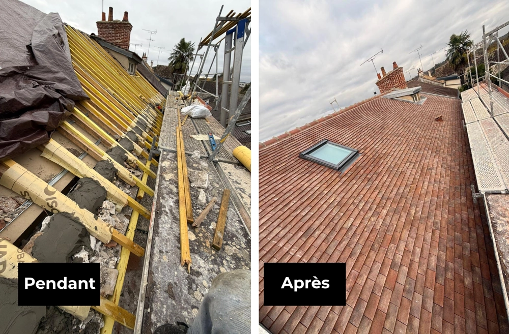 Rénovation de toiture en tuiles à Milly-la-Forêt