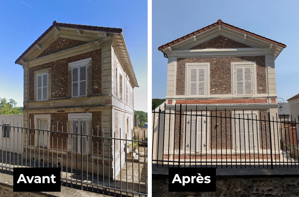 Ravalement de façade au Buc (78530) Renovation facade Buc 78