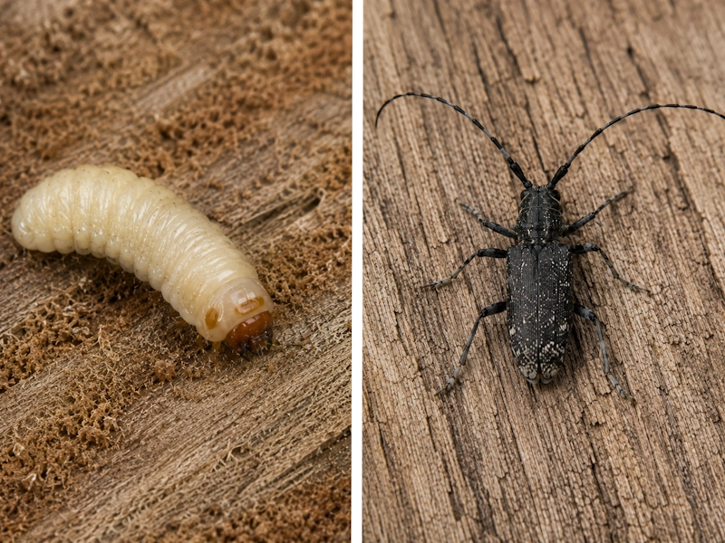 Capricorne des maisons : traitement, menaces et risques Capricorne des maisons insecte